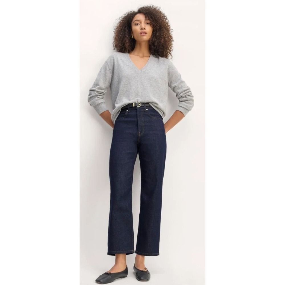 Everlane The Way-High Jean Dark Indigo Straight Leg High Rise Denim 32R